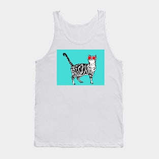 Cool Tabby Cat in Sunglasses Tank Top